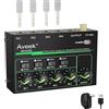 Aveek Mini Line Audio Mixer - Mixer audio piccolo a 4 canali con commutazione stereo/mono e funzionamento a basso rumore per sub-missaggio di precisione, ingresso/uscita TRS da 1/4, ideale per