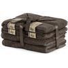 DecoKing Set di 6 Asciugamani Cotone bambù Viscosa 4 Asciugamani 50x100 cm 2 Asciugamani 70x140 cm Marrone Cioccolato Assorbente Igienizzante Bamboo Bamby