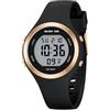 GOLDEN HOUR Orologio digitale impermeabile con cinturino in silicone cronografo da donna sportivo, nero, moderno