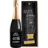Bottle-Up Regalo Personalizzato bottiglia di vino 0.75 lt. con cassetta in legno per compleanno | Idea regalo originale per Lui e Lei | Regalo Personalizzabile Compleanno Amico (Prosecco DOC, Glitter)
