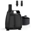 hygger Pompa per Acqua,3500L/H Pompa Sommersa Fish Tank Water Pump for Fountain Pond Hydroponic Statuary Waterfall,70W Aquarium Water Pump con 2 Ugelli