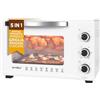 WOLTU Forno per Pizza da 32L, Fornetto Elettrico Piccolo con Girarrosto, 4 Resistenze, Timer 60 min, Temperatura 100-230°C, 1600W, Porta con Doppi Vetri, Bianco