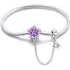 LNQOBU Bracciale in Argento con maglia Snake e chiusura a cuore Compatibile con Pandora Europei Charms da Donna
