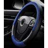 ISTN Maniglia universale antiscivolo traspirante in seta per coprivolante in seta per automobile Blu
