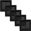 Vent Systems 100 x 100 mm - 5 Pezzi - Copertura di Ventilazione Nera - Feritoie di Ventilazione Quadrate e Piatte con Zanzariera - Aperture di Ventilazione HVAC per Bagno, Ufficio Domestico - Griglia