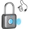 eLinkSmart Lucchetto per impronte digitali eLinkSmart piccolo lucchetto intelligente serratura senza chiave per armadietto palestra armadietti valigia cassetta degli attrezzi valigia grigio