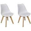 SAMIRA Sedia in plastica con piede in legno - Mod. Mia (2, Bianco)