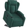 vidaXL Poltrona Alzapersona Reclinabile Verde Scuro in Tessuto, poltrona reclinabile, poltrona, poltrona da TV, poltrona alzapersona