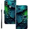 WUACYEAMING Custodia Compatibile con Xiaomi Redmi S2,con Slot Carte PU Pelle Portafoglio Libro Case Antiurto Bumper Motivo Magnetica Flip Protettiva Resistente foglia