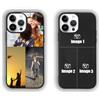 Generico Cover personalizzate per iPhone， personalizzata con foto logo，Cover Personalizzata per iPhone16 15 14 13 12 Pro Max 11 Mini Xr Xs X 8 7 Plus SE 2020 2022 6s (Nero/3 foto)