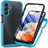 COMAKU Cover per Samsung Galaxy A55 5G, 360 Gradi Rugged Custodia Antiurto Case con Protezione Integrata dello Schermo, Rugged Doppia Bumper Trasparente Case Integrale Cover - Azzurro