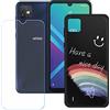 DQG Cover per Wiko Y82 + Pellicola Protettiva in Vetro Temperato, Morbido Silicone Custodia Nero TPU Case - HD Schermo Protettore per Wiko Y82 (6.10) - OP102