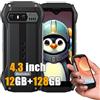 Blackview Rugged Smartphone Mini N6000 SE, 12GB+128GB Android 13 Telefono Robusto, 13MP+8MP, 3700mAh, 4.3 HD+ Schermo Cellulari Resistente IP68, Dual 4G LTE Mini Telefono,NFC/GPS/OTG/FM, Nero