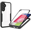 COMAKU Cover per Samsung Galaxy A55 5G, 360 Gradi Rugged Custodia Antiurto Case con Protezione Integrata dello Schermo, Rugged Doppia Bumper Trasparente Case Integrale Cover - Nero