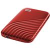 WD 500GB My Passport SSD, SSD portatile con tecnologia NVMe, USB-C, con velocità fino a 1050 MB/s, funziona con PC, Xbox e Playstation, Resistenza a cadute da 2 metri, Rosso