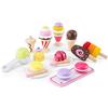 New Classic Toys Woet® Gelateria Giocattolo in Legno, 25 Pezzi | Cibo giocattolo in legno, gelati, coni, macaron e ghiaccioli, gelateria giocattolo, accessori da cucina, da 3 anni