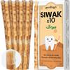 MODOGO® Siwak per Denti Naturale x10 - Spazzolino Ecologico per Pulizia e Sbiancamento Denti - Miswak Africano per Cura Naturale - Bastoncini di Araak per Igiene Orale - Alternativa Sostenibile