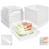 CoKeeSun 30 Scatole per Fette di Torta con Coperchi Trasparenti, 12 cm Porta Plumcake con Carta Antiolio e Adesivo, Scatole per Dolci, Contenitori per Torte, Cupcake, Panini, Macarons(bianco)
