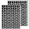 TownStix 15 Set - Numeri Adesivi 1-100, Vinile Impermeabile - Bianco, 40 x 25 mm