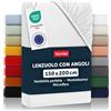 Blumtal Basics - Set di 1 lenzuolo con angoli 150 x 200 cm, lenzuolo con angoli 150 x 200 in microfibra di alta qualità, morbido, resistente, anti pieghe, certificato Oeko-Tex, bianco
