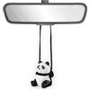 VIPbuy Ornamento da appendere all'auto, 100% fatto a mano, forma di panda oscillante in legno, intagliato e dipinto a mano, decorazione per specchietto dell'auto, accessorio