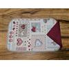 Pago Poco NOVITA !!! Tovaglietta Americana Trapuntata con 1 tovagliolo Disegno SHABBY CUORI Rosso 100% Cotone MADE IN ITALY!!!!!