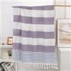 FEBE Telo mare mare viola e blu, 100% cotone, 180 x 80 cm, ultraleggero, con panno per hammam, asciugamano da sauna, coperta da picnic