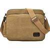 DORRISO Uomo Borsa a Tracolla Moda Borse Messenger Ventiquattrore Messenger Bag Briefcase Viaggio Causale Lavoro Scuola Tela Borsa a Tracoll Cachi