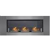 HOMCOM Caminetto a Bioetanolo da Parete in Acciaio Inossidabile Inodore con 3 Serbatoi 1.5LT, 136 x 14 x 54cm, Argento e Nero