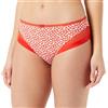 DIM Slip Generous Classic Donna x1, Rosso Con Fiori Bianchi, M