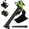 Greenworks GD48BVIIK4 - Soffiatore aspiratore a batteria 48V 4Ah