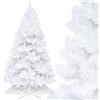 Gimisgu Albero di Natale artificiale, 180 cm, con 600 punte, in PVC ignifugo, montaggio rapido, sistema pieghevole, con supporto in metallo, bianco