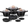 BerlingerHaus Berlinger Haus Batteria da cucina 10 pezzi Black Rose Collection, alluminio
