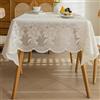 LNGFSH Tovaglia Rettangolare in Pizzo Motivi in Pizzo Beige Floreali - Tela Cerata Tavolo Fino a 10 Posti la Cucina - Tovaglia in Plastica - Impermeabili Vinile (137x182cm)