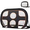 UISEBRT 2 IN 1 Porta da calcio per bambini - 121 x 80 x 80cm Porte da Calcio Pieghevole - Pop-Up Portatile Rete da Calcio Allenamento per Giardino - Nero+Arancione