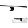 REV Lampada per monitor USB con batteria di emergenza, ca. 60 minuti, 49 cm, morsetto, 130 lm, 3 colori, nero