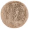 -LUXOR- living Cuscino per sedia Coste - Cuscino decorativo in pelliccia sintetica come decorazione per soggiorno o sedia, 40 x 40 cm, rotondo, tortora, set da 4 pezzi