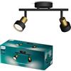 Philips Conduit Spot, 2 faretti, 35W, attacco GU10, lampadina non inclusa, Grado di Protezione IP20, Nero