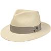 LIERYS Cappello Panama Jennes Fedora Donna/Uomo - Made in Ecuador di Paglia Estivo con Nastro Grosgrain, Grosgrain Primavera/Estate - M (57-58 cm) Natura