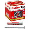 Fischer DuoSeal 8 x 48 Tasselli Sigillanti con Vite Inox A2 per Ambienti Umidi, Piastrelle, Box Doccia, Bagno, Saliscendi, 557728