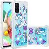 LLSHN Cover per Samsung Galaxy A71, Glitter Bling Clear Liquido Custodia TPU Silicone Morbido Brillantini Quicksand Antiurto Protettivo Case Cover per Samsung Galaxy A71, Cavallo arcobaleno