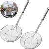 ZONJIE 2 Pezzi Cucchiai di Schiuma in Acciaio Inox, 37 CM Filo da Cucina Skimmer Filtro per Ragno in Acciaio Inox Filtro per Ragno Maglie Colino per Alimenti Mestolo Forato Mestolo