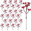 YIYA 36 Decorazione a Bacca Rossa Bacche di Agrifoglio di Natale Artificiale Bacche di Agrifoglio per Corona di Natale DIY Crafts Decorazione Della Casa