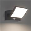 Klighten 24W Applique Esterno Led con Sensore Movimento 4000K, Antracite | Impermeabile IP65, Alluminio, Girevole, 1500 Lumen, Lampada da Parete per Esterno/Interno