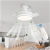 Luyaim Moderno Cameretta Dimmerabile Ventilatore Da Soffitto Con Luce E Telecomando, Reversibile Pale Retrattili, 6 Velocità, Motore DC, Silenzioso Ventola Con Lampada Per Soggiorno Ristorante-A