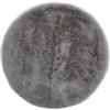 -LUXOR- living Cuscino per sedia Coste - Cuscino decorativo in pelliccia sintetica come decorazione per soggiorno o sedia, 40 x 40 cm, rotondo, colore antracite, set da 4 pezzi