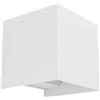 EGLO Valmontone Lampada da parete a LED per interni, a forma di cubo, illuminazione indiretta in alto e in basso, per camera da letto e soggiorno, metallo bianco, luce bianca calda, 10 x 10 cm