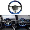 JNNJ Copertura Universale Del Coprivolante Dell'auto in Pelle, Coprivolante Fai Da Te, Copertura Protettiva per Il Volante 37-38cm, Universale Volante in Pelle Dell'auto Punto Sulla Wrap(Blu)