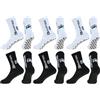 DALAETUS 6 Paia Calze Palestra Calzetti Antiscivolo Calcio Set, Calze Sportive Traspiranti, Calzini da Calcio Antiscivolo, Calze Grip per Uomo Donna Calcio Basket Trekking Ciclismo Yoga (Bianco e Nero)