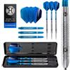 Harrows Freccette Genesis al tungsteno | Set di Freccette con Punta in Acciaio con Custodia | 21 g, 22 g, 23 g, 24 g, 25 g e 26 g | Include aste Supergrip e Alette Marathon da 100 Micron 25g